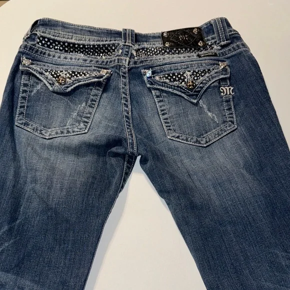 Miss Me Dark Blue Distressed Straight Jeans - Picture 9 of 11